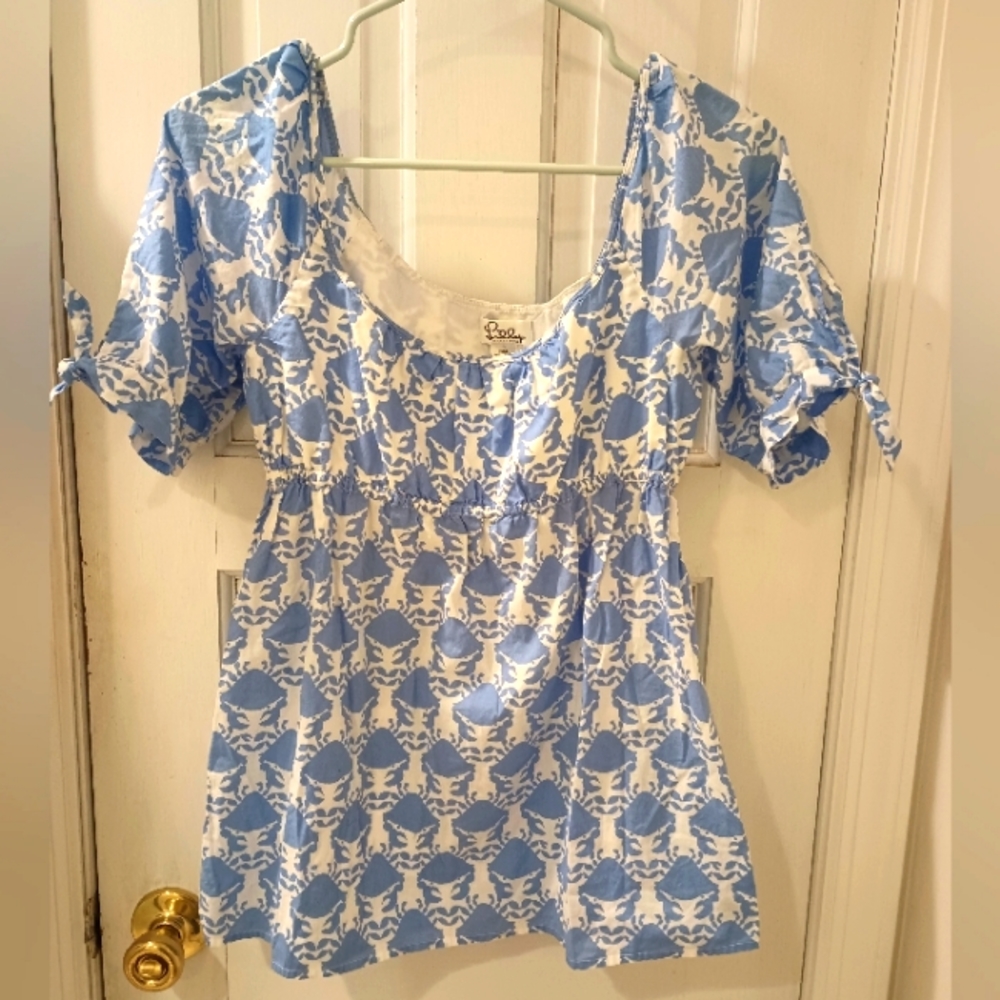 Lilly Pulitzer Blue and White Blouse